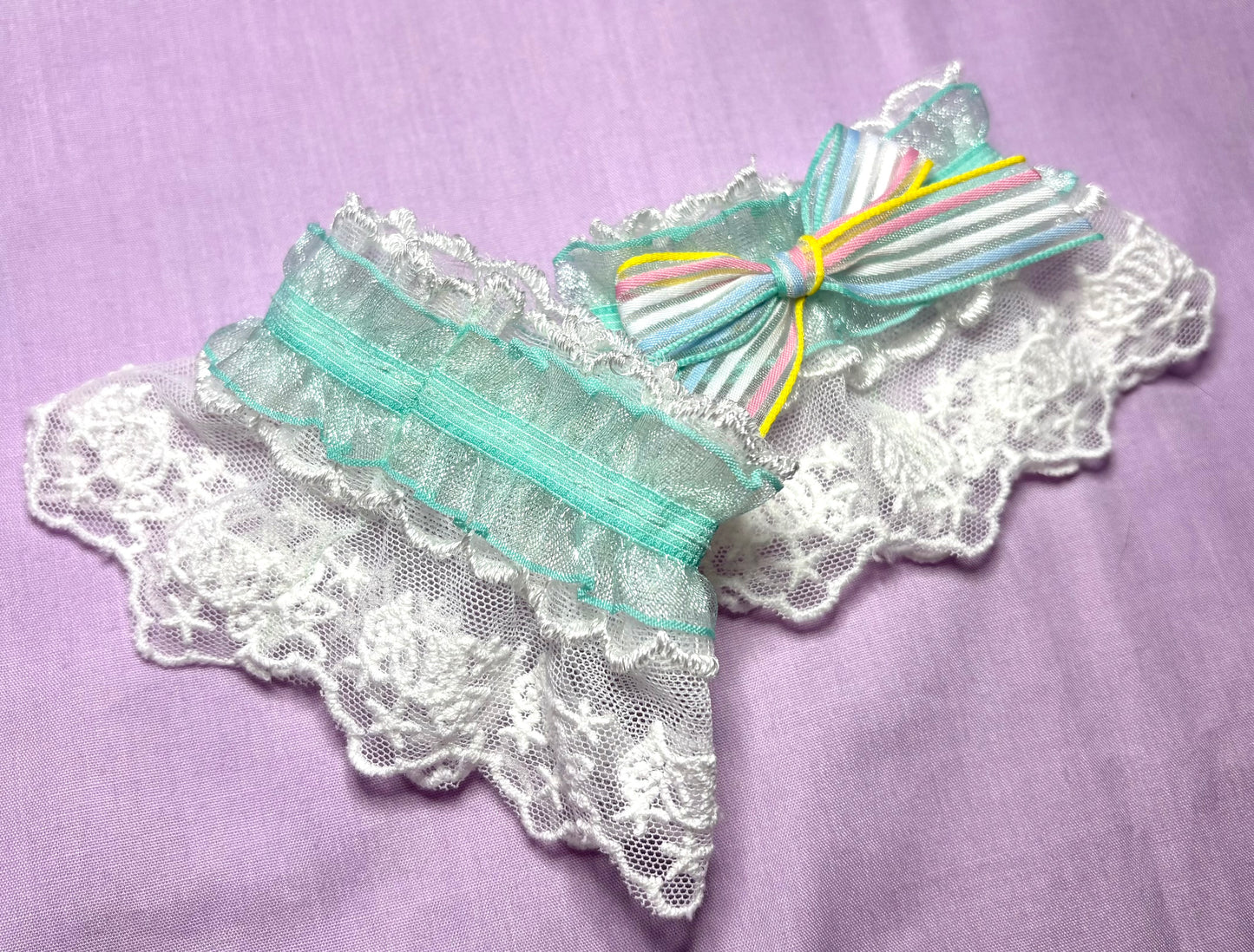 Mint candy wrist cuffs