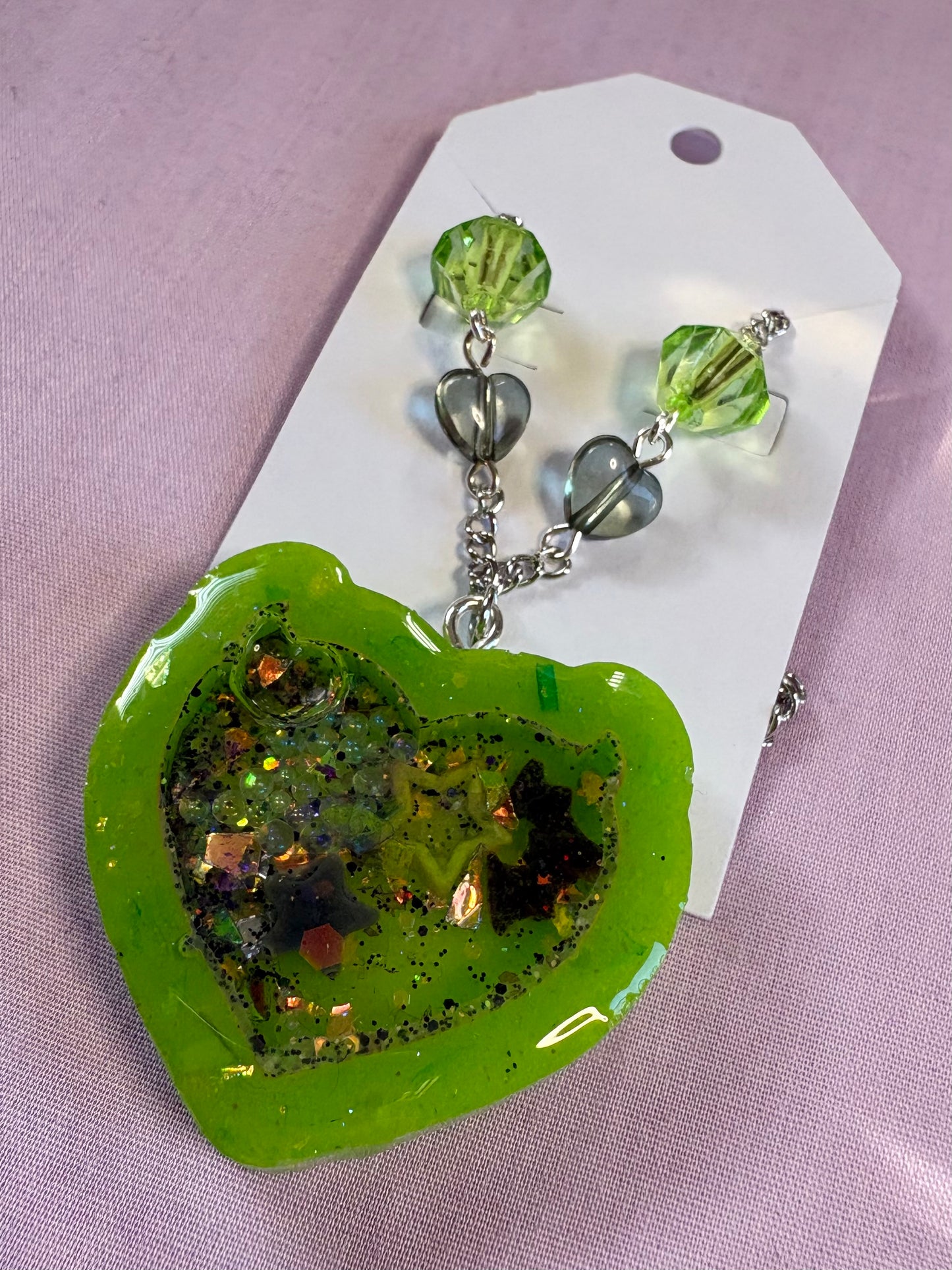Absinthe heart shaker necklace
