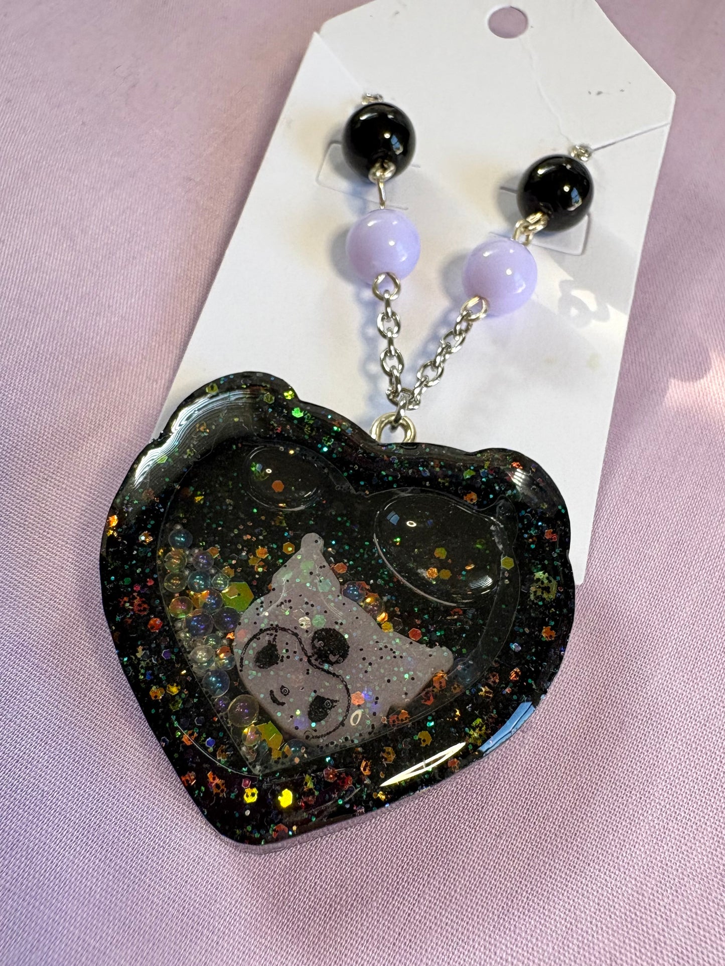 Mischievous rabbit heart shaker necklace