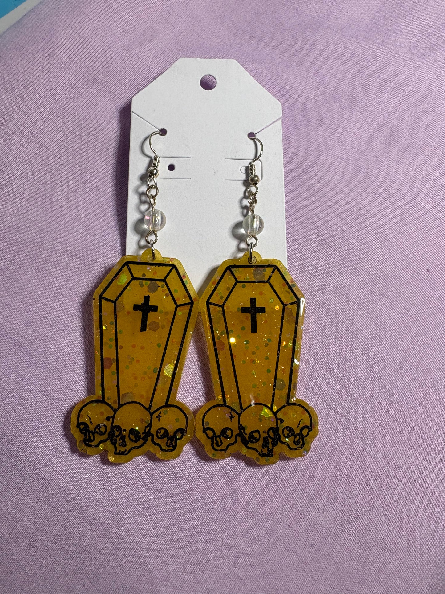 Coffin drop earrings