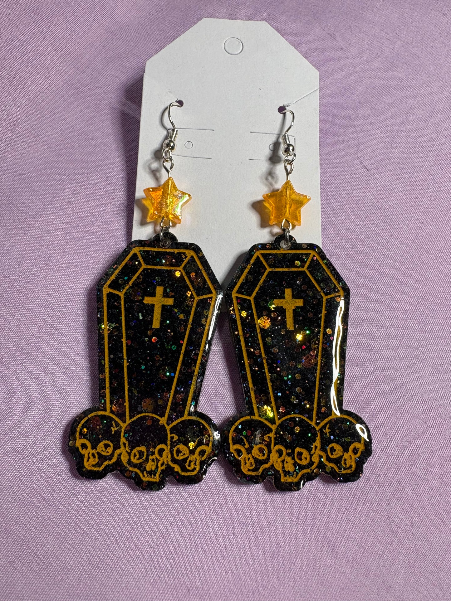 Coffin drop earrings