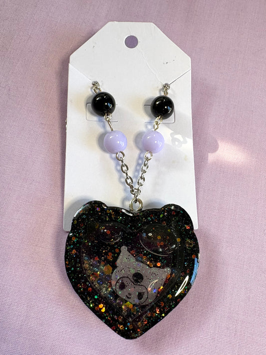 Mischievous rabbit heart shaker necklace