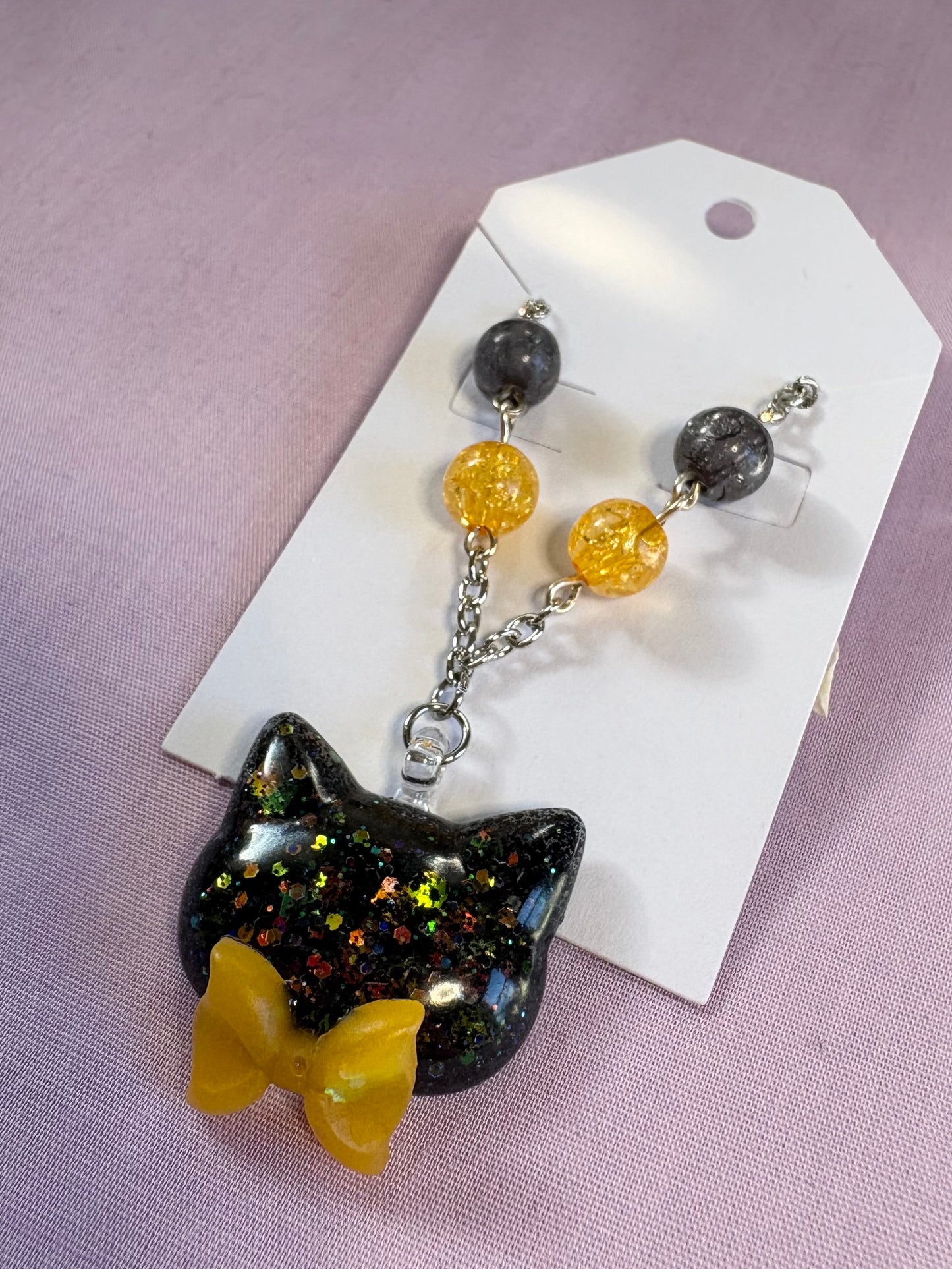 Halloween dapper cat necklace