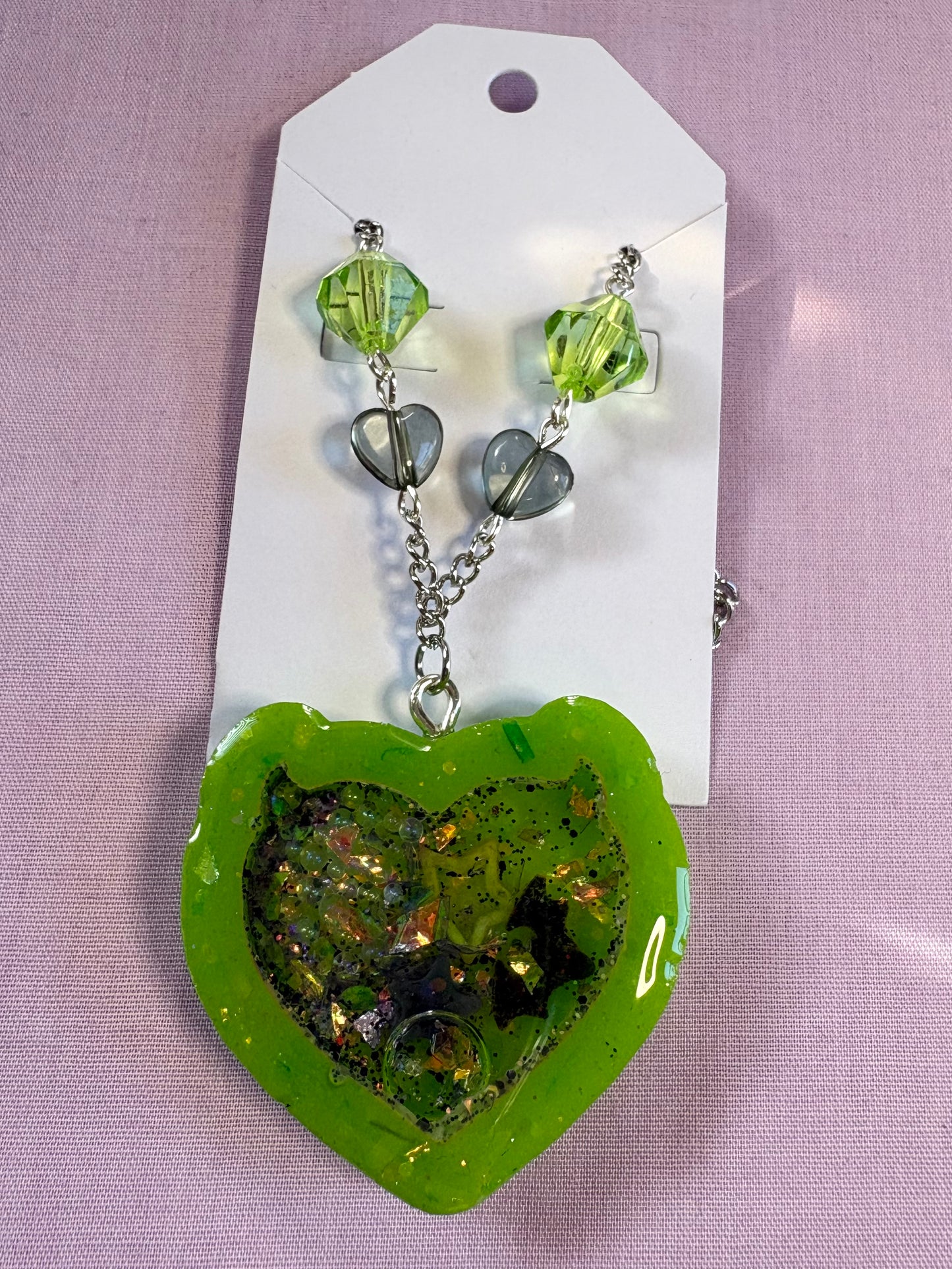 Absinthe heart shaker necklace