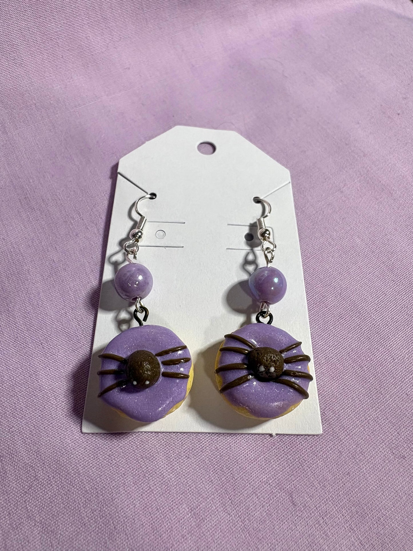 Spider donut earrings