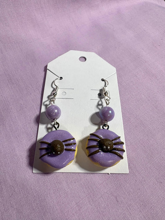 Spider donut earrings