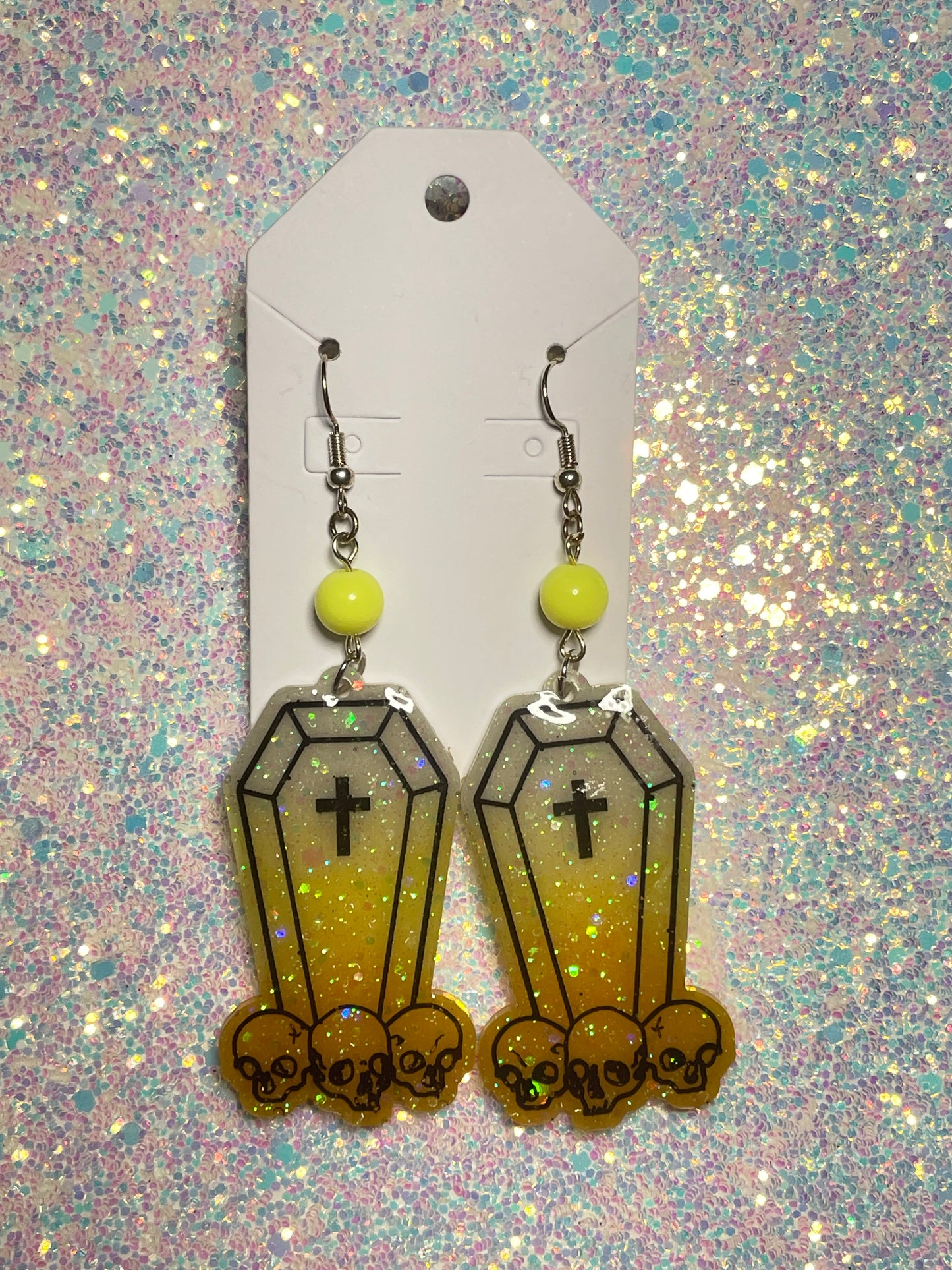 Coffin drop earrings