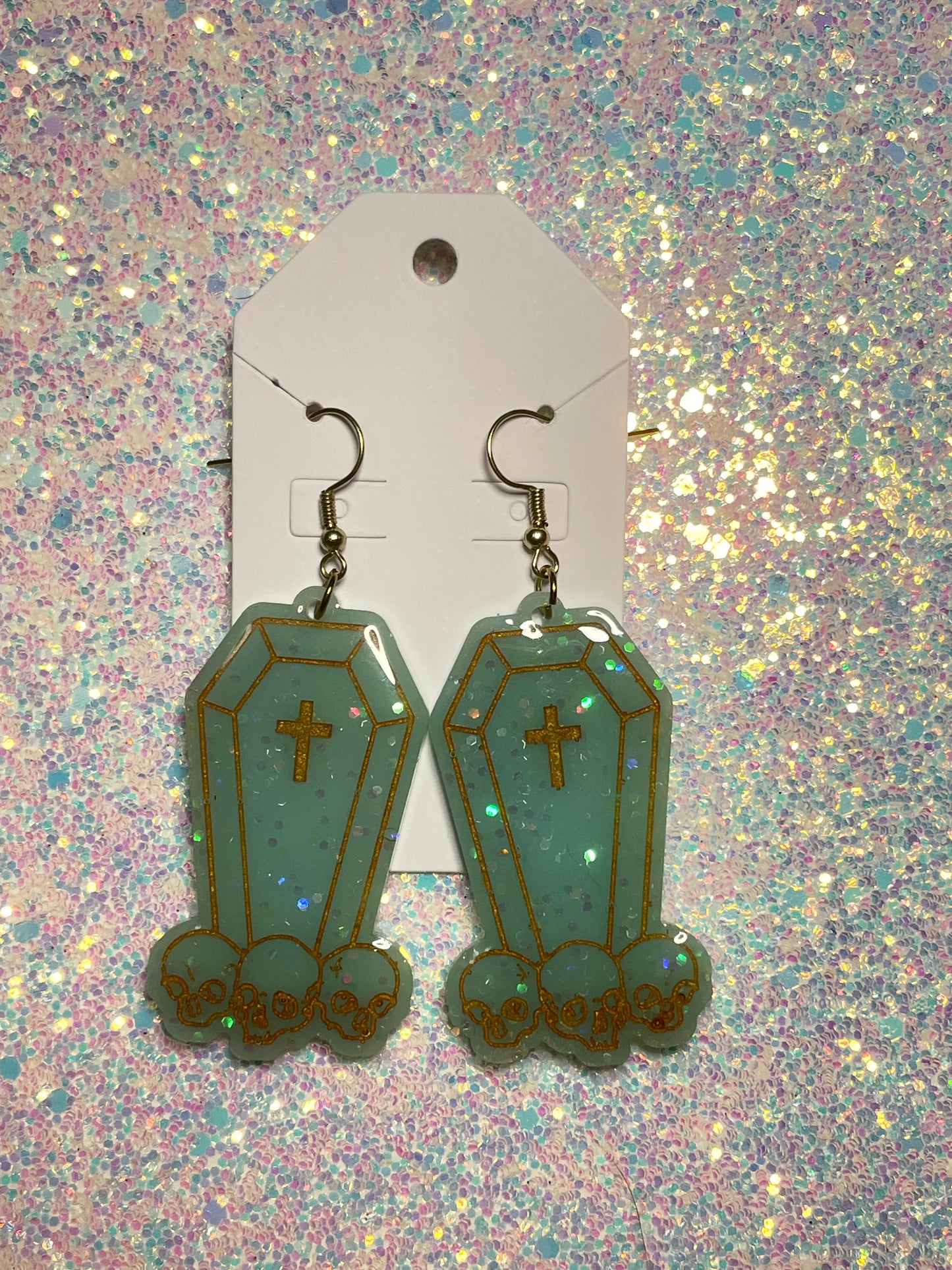 Coffin drop earrings