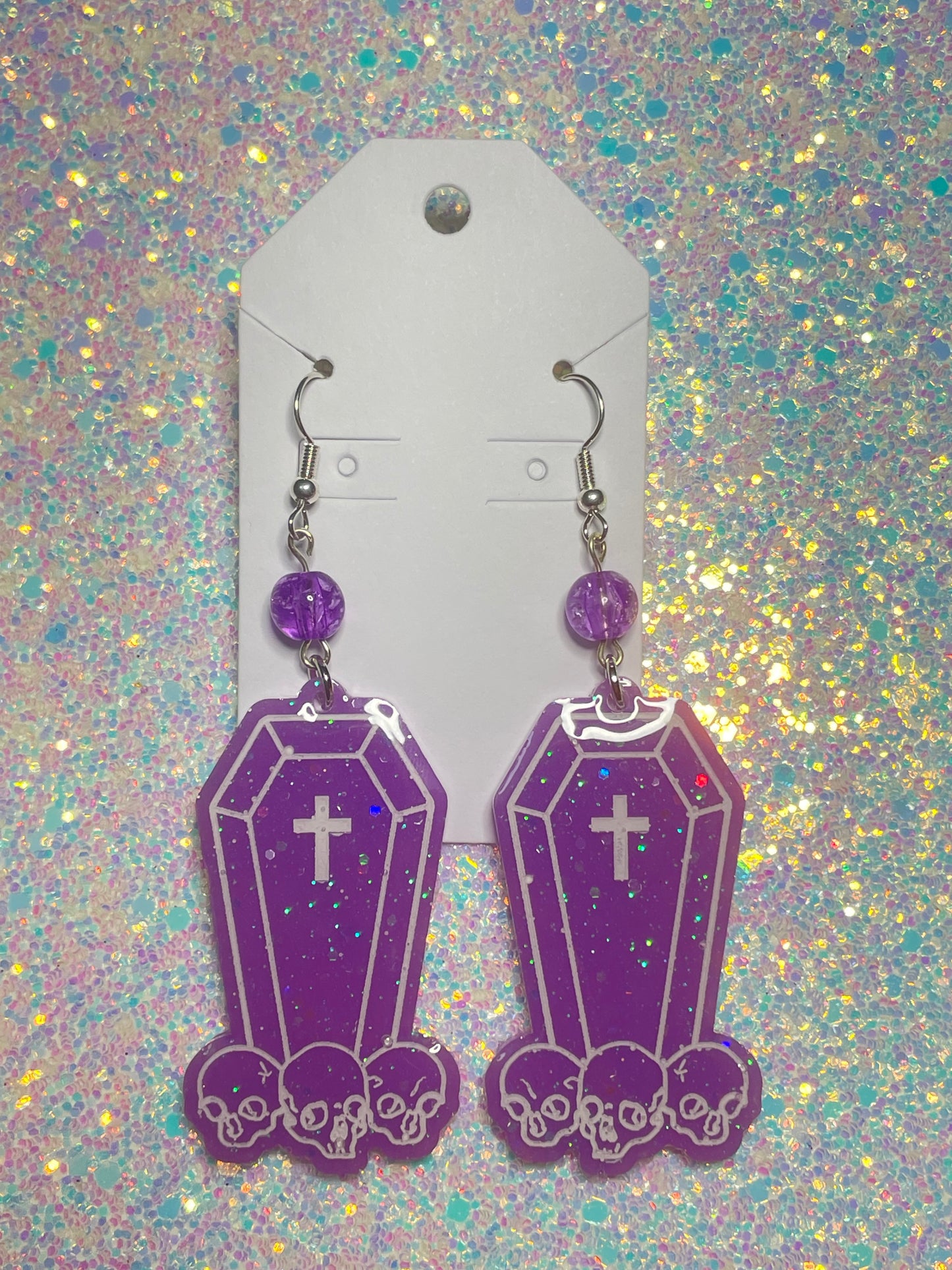 Coffin drop earrings