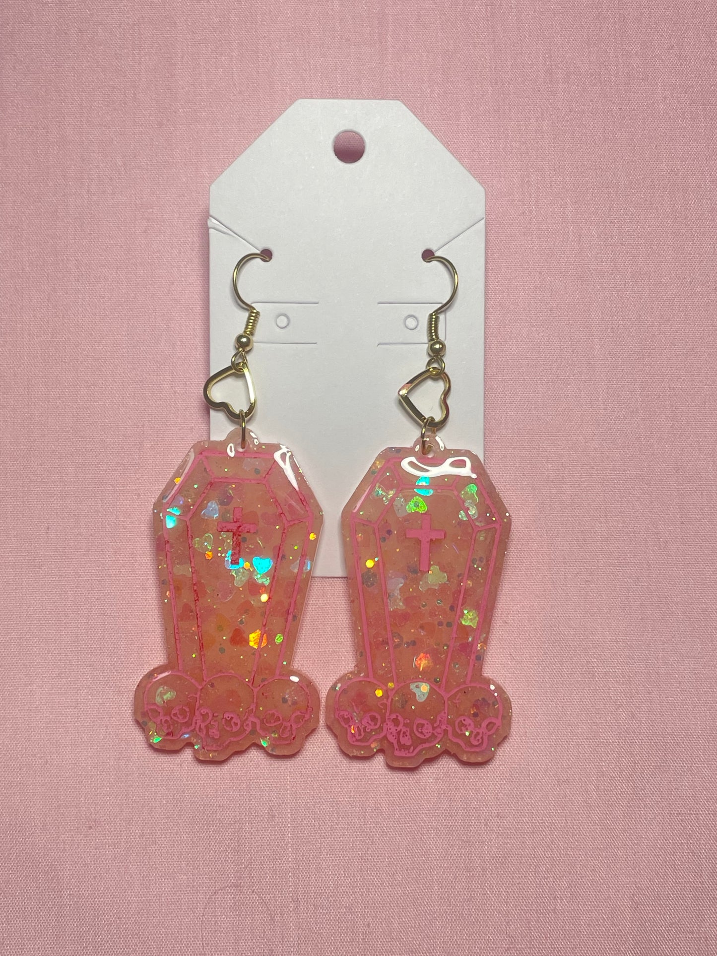 Coffin drop earrings