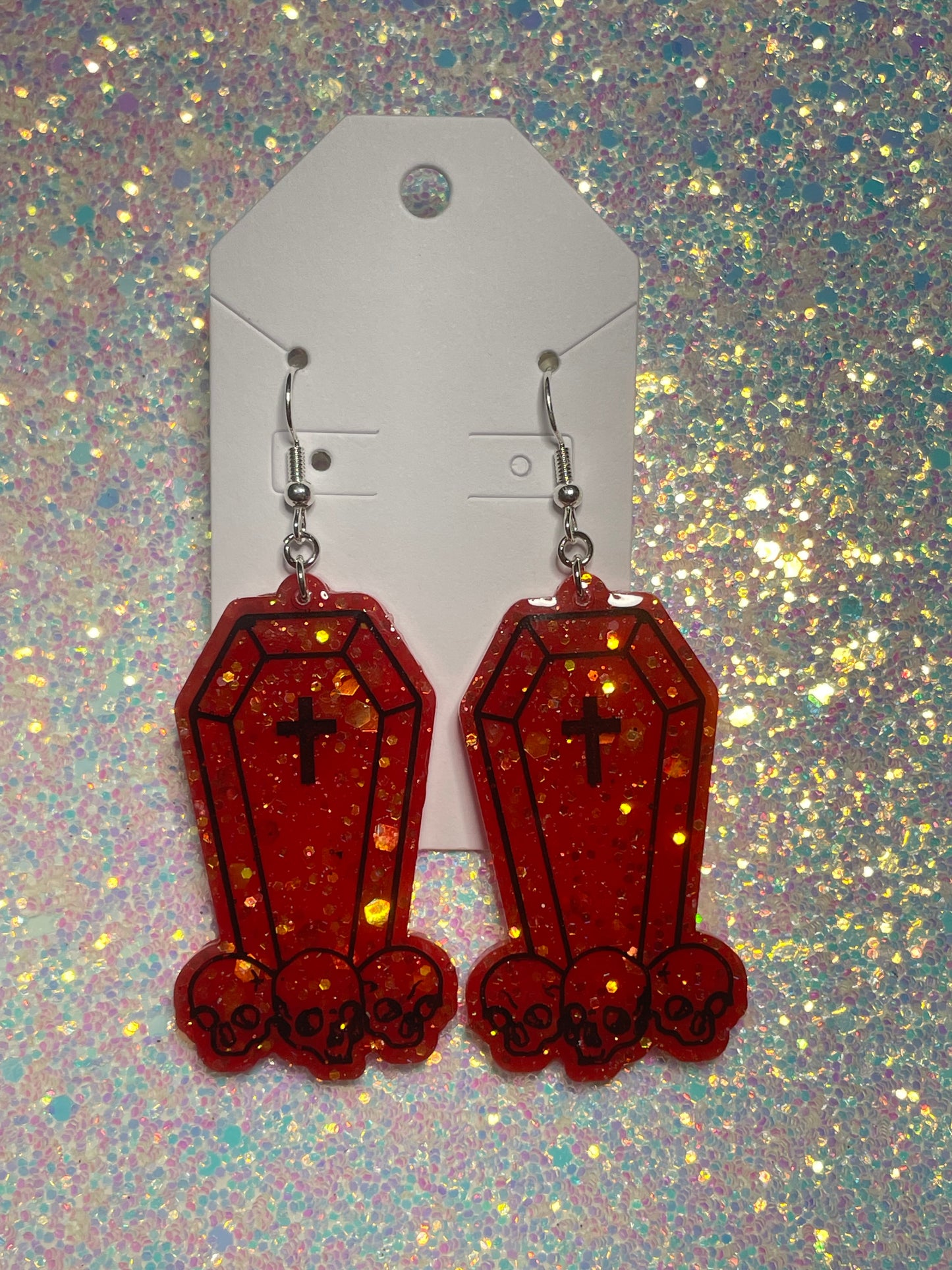 Coffin drop earrings