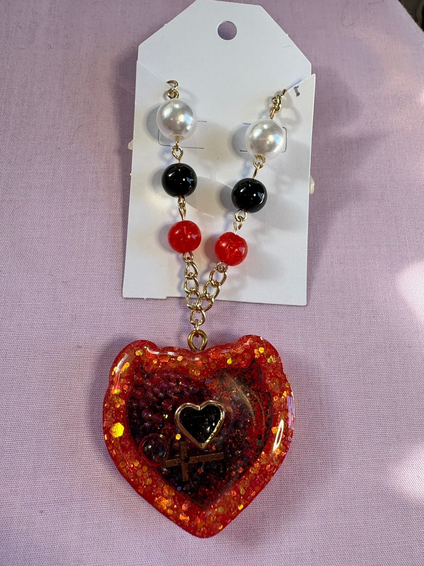 Romantic heart shaker necklace