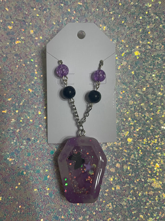 Gothic butterfly shaker necklace