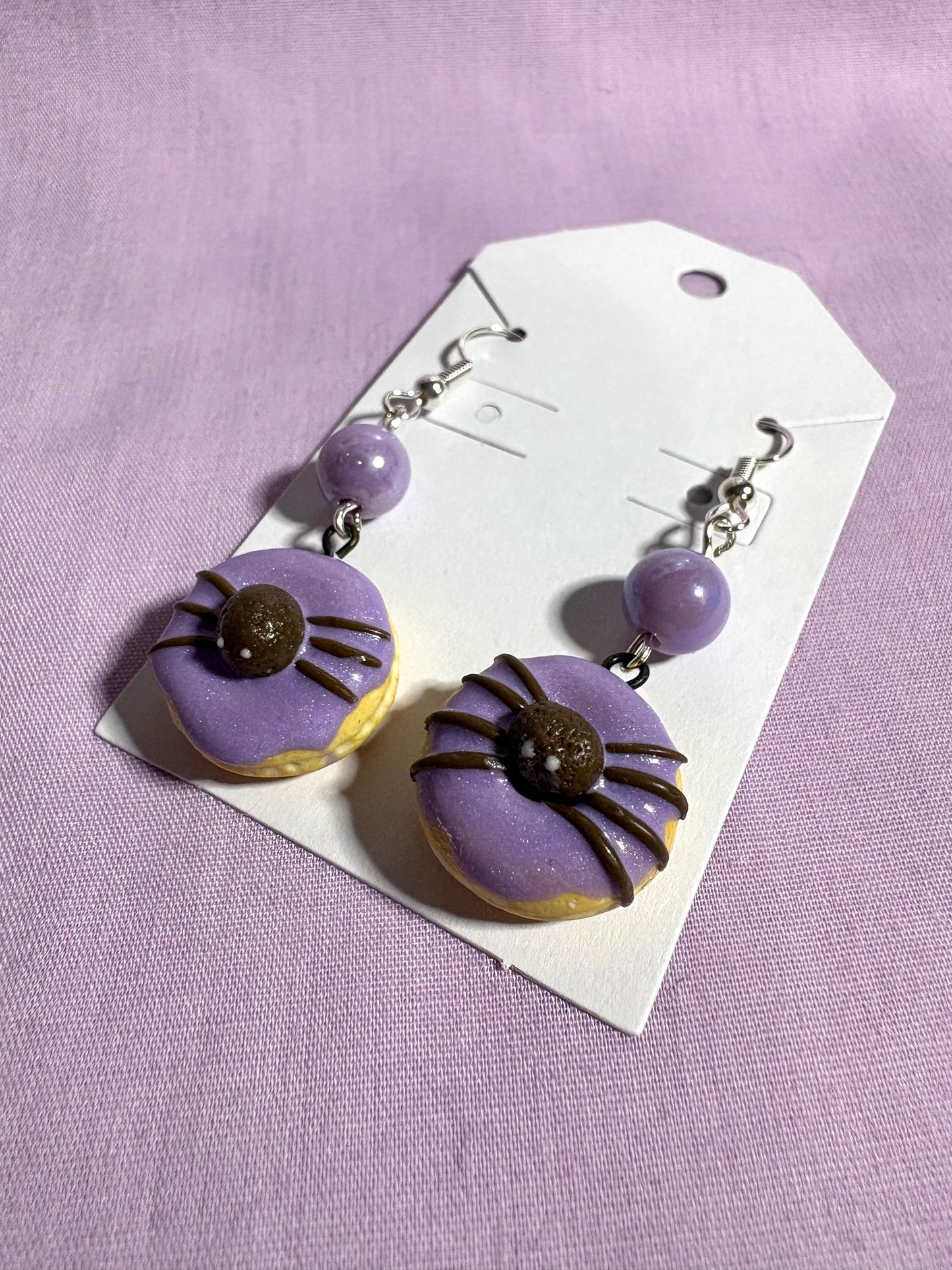 Spider donut earrings