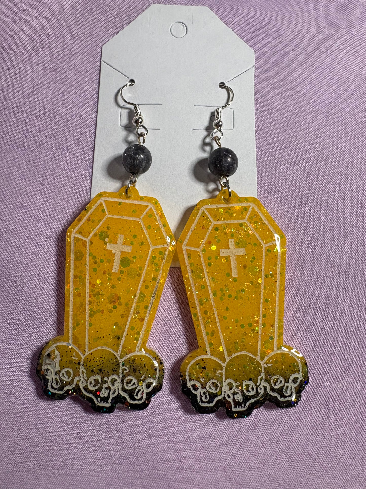 Coffin drop earrings
