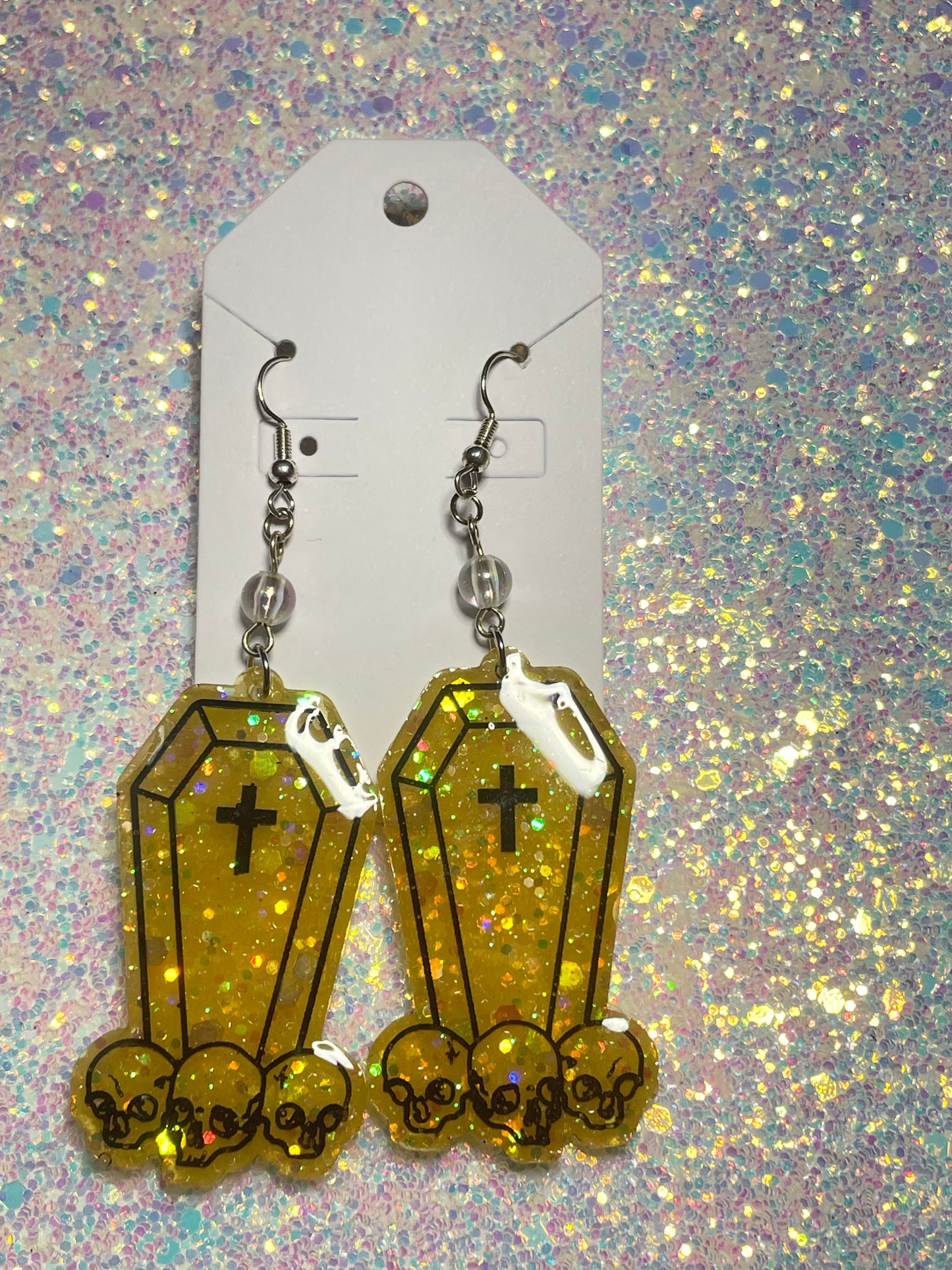 Coffin drop earrings